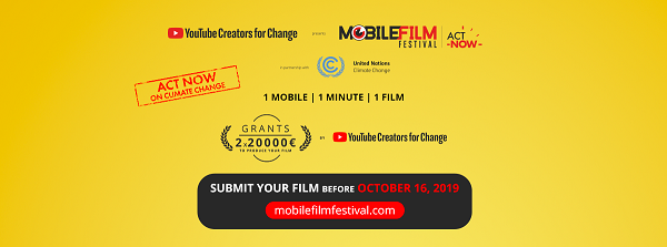 Mobile Film Festival in partnership con YouTube Creators for Change et UN Climate Change